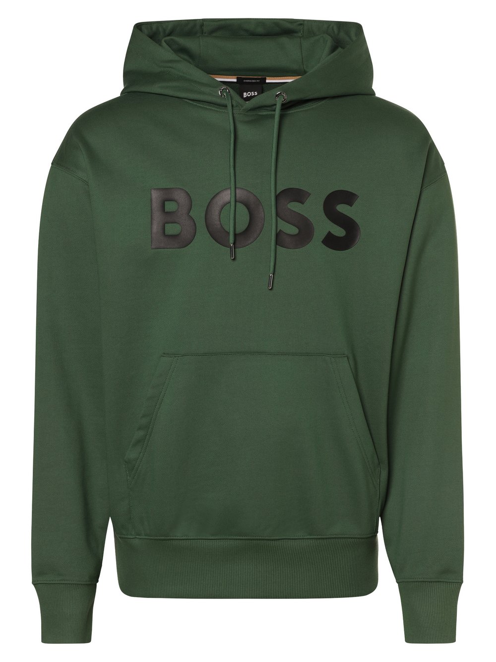 BOSS Męski sweter z kapturem - Sullivan 16 Mężczyźni Bawełna zielony nadruk, L
