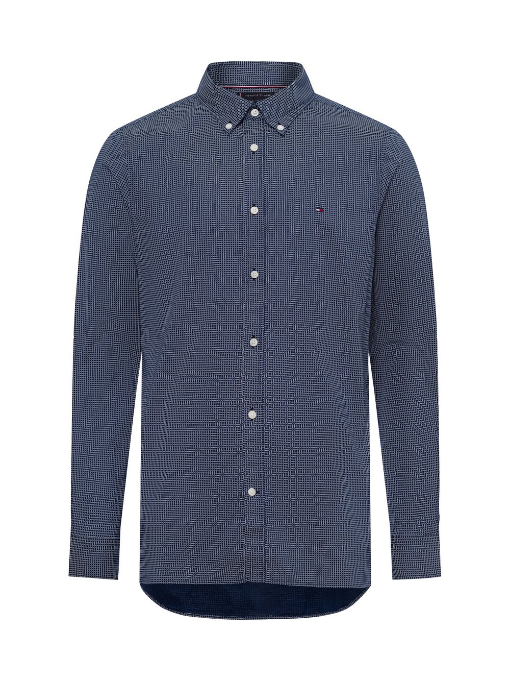 Tommy Hilfiger Koszula męska Mężczyźni Slim Fit Bawełna niebieski|biały wzorzysty, M