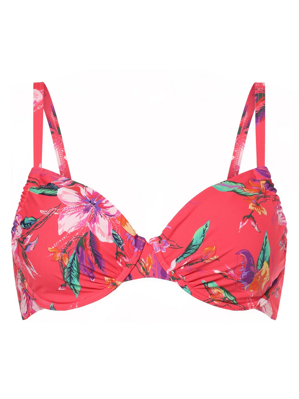 Lascana Damski stanik bikini - usztywniany Kobiety Sztuczne włókno wyrazisty róż wzorzysty, 42C