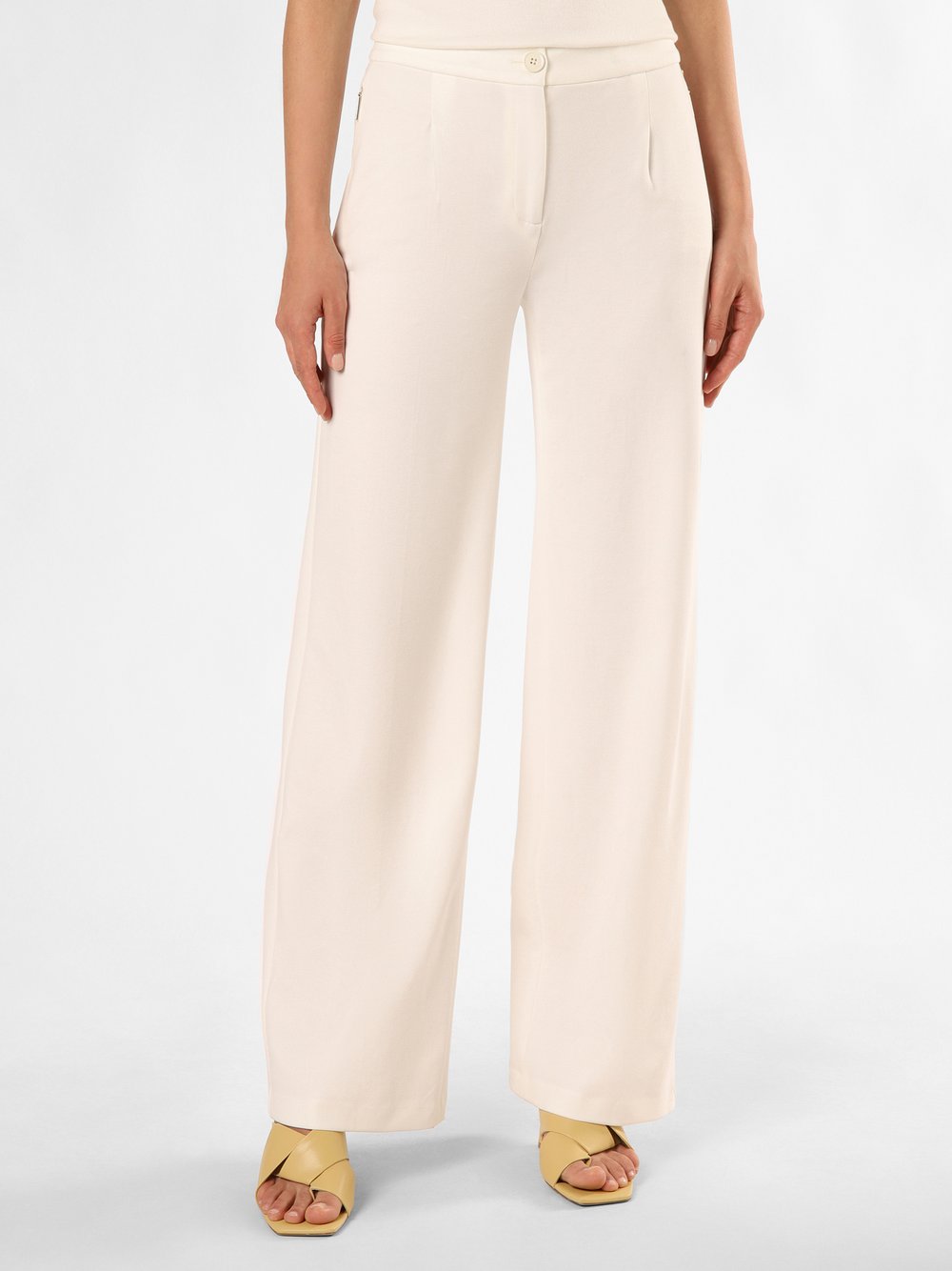 Marc Cain Collections Spodnie Kobiety wiskoza biały jednolity, 34