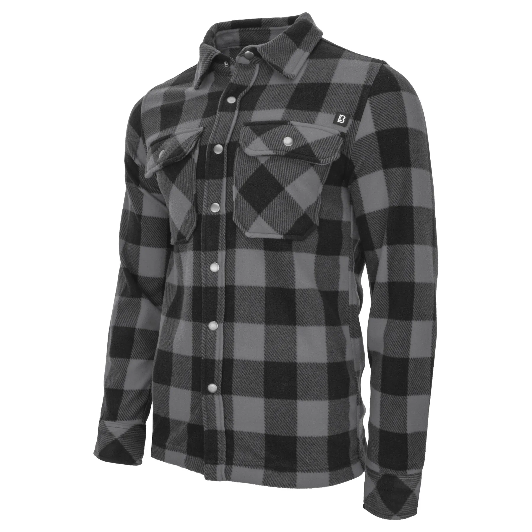 Koszula z długim rękawem BRANDIT Jeff Fleece - Czarno-Szara 4XL