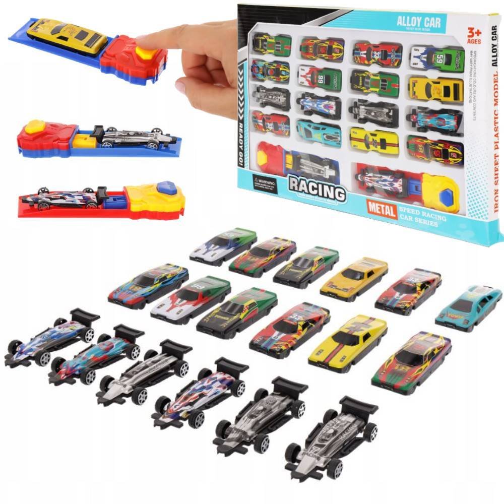 Lt361 Zestaw 18 Samochodzików 2 Wyrzutnie Auta