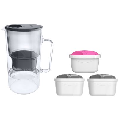 Dzbanek filtrujący WESSPER AquaMax Crystalline + 3 wkłady Czarny