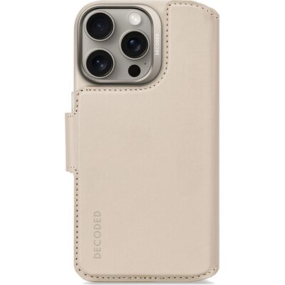 Etui DECODED Leather Detachable Wallet MagSafe do Apple iPhone 16 Pro Beżowy | Bezpłatny transport