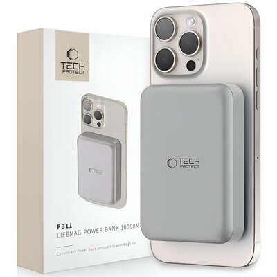 Powerbank TECH-PROTECT PB11 LifeMag MagSafe 10000 mAh 15W Tytan | Bezpłatny transport