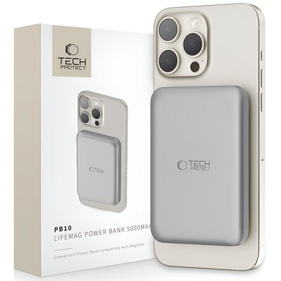 Powerbank TECH-PROTECT PB10 LifeMag MagSafe 5000 mAh 15W Tytan | Bezpłatny transport