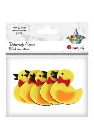 Filcowe kaczuszki 3D 53x50mm żółte 5szt