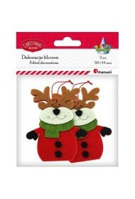 Zawieszki filcowe 3D renifery 75x90mm 2szt