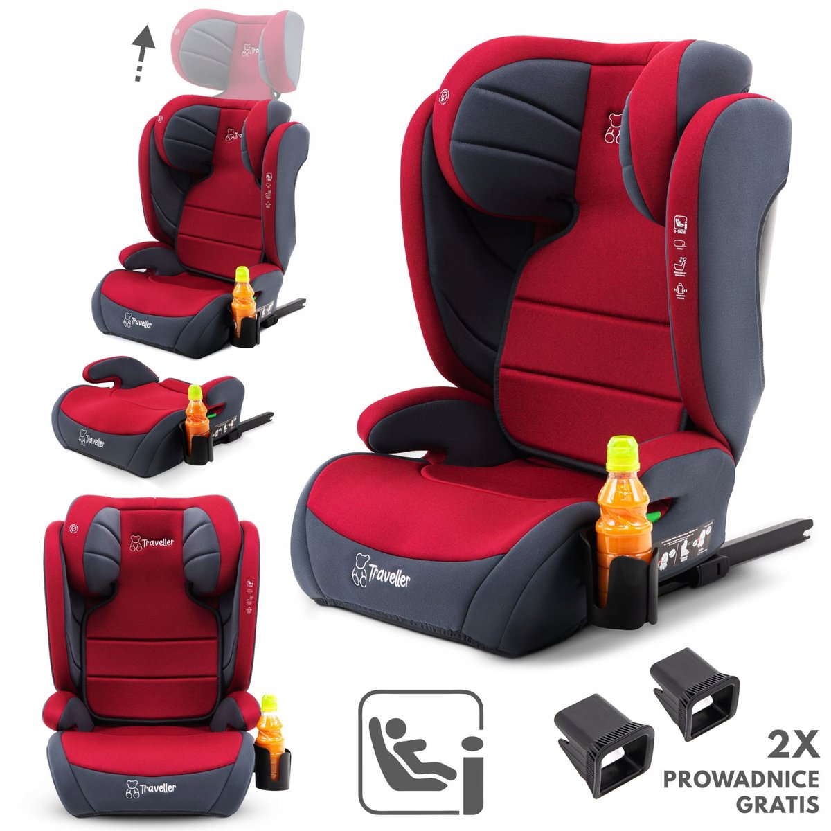 CARMEN FOTELIK SAMOCHODOWY PODSTAWKA 2w1 I SIZE 100-150 CM R129 ISOFIX