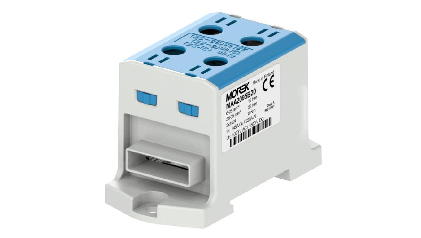 Weidmüller Złączka OTL95-2B niebieski 2xAl/Cu 6-95mm2 3x1x24 1000V AC/1500V DC Zacisk uniwersalny z wejściem na szynę elastyczną MAA2095B20