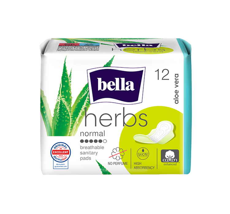 Bella Herbs podpaski ze skrzydełkami Aloe Vera 12 sztuk
