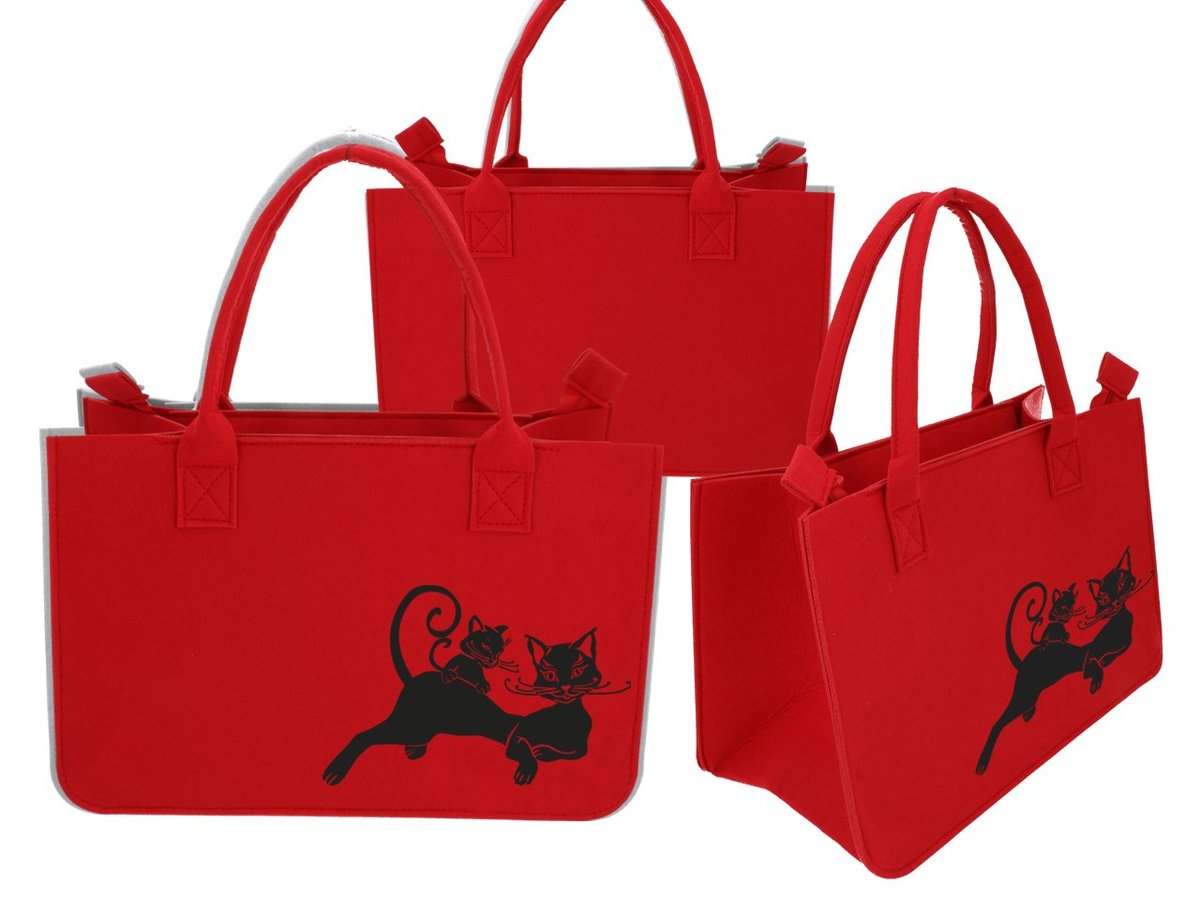 Torba na ramię z suwakiem - Koci świat (CARMANI)