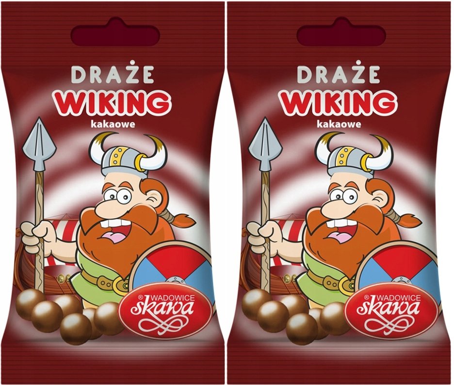 Skawa Cukierki Draże kakaowe Wikingowie 70g x 2 | Zestaw Dwupak