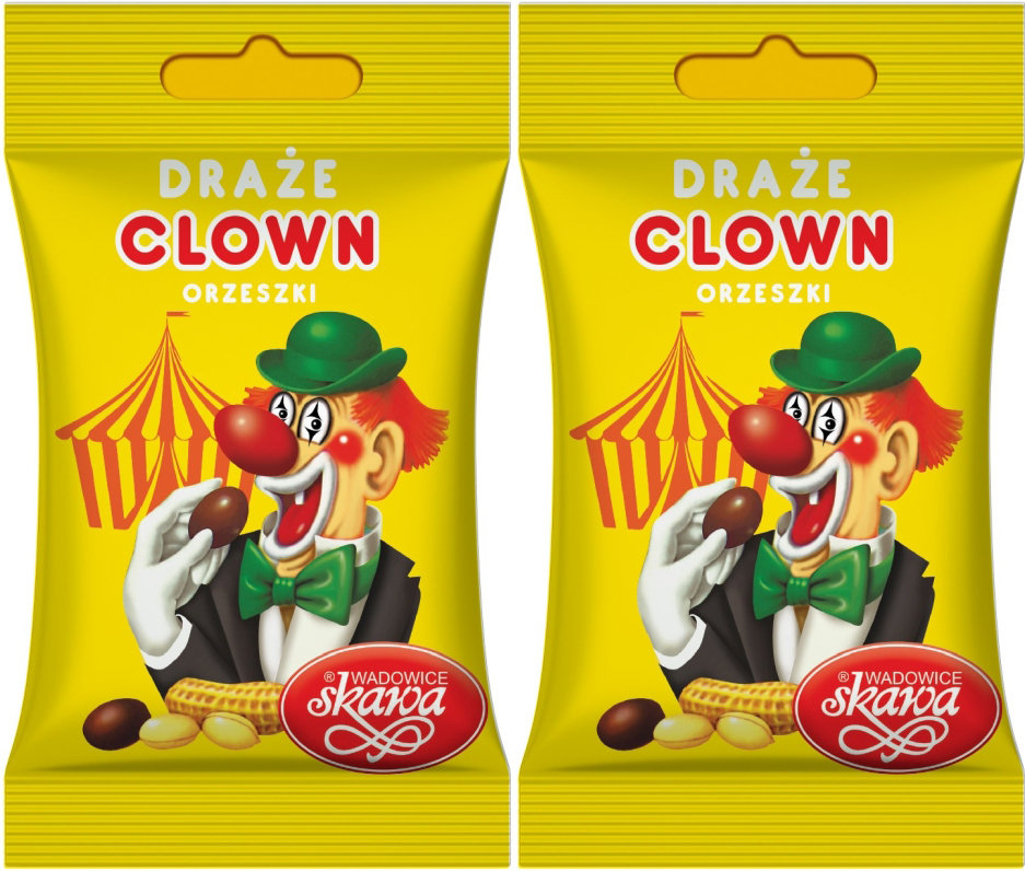 Skawa Cukierki Draże orzeszki Clown 70g x 2 | Zestaw Dwupak