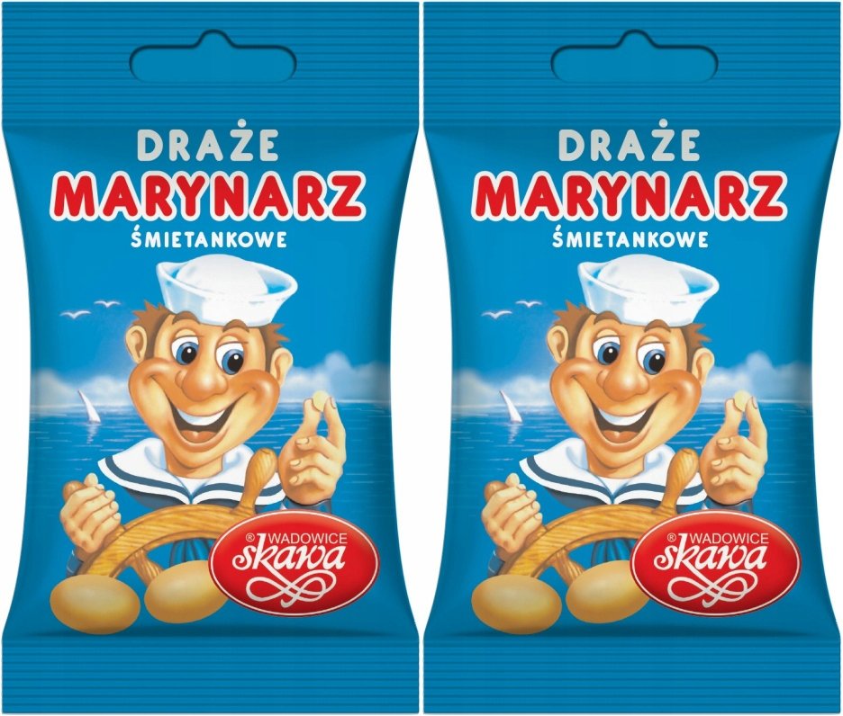 Skawa Cukierki Draże śmietankowe Marynarze 70g x 2 | Zestaw Dwupak