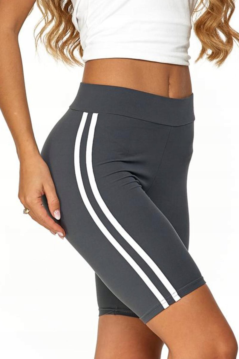 Kolarki Legginsy Krótkie Wysoki Stan Kryjące Lampasy Wygodne MORAJ L/XL