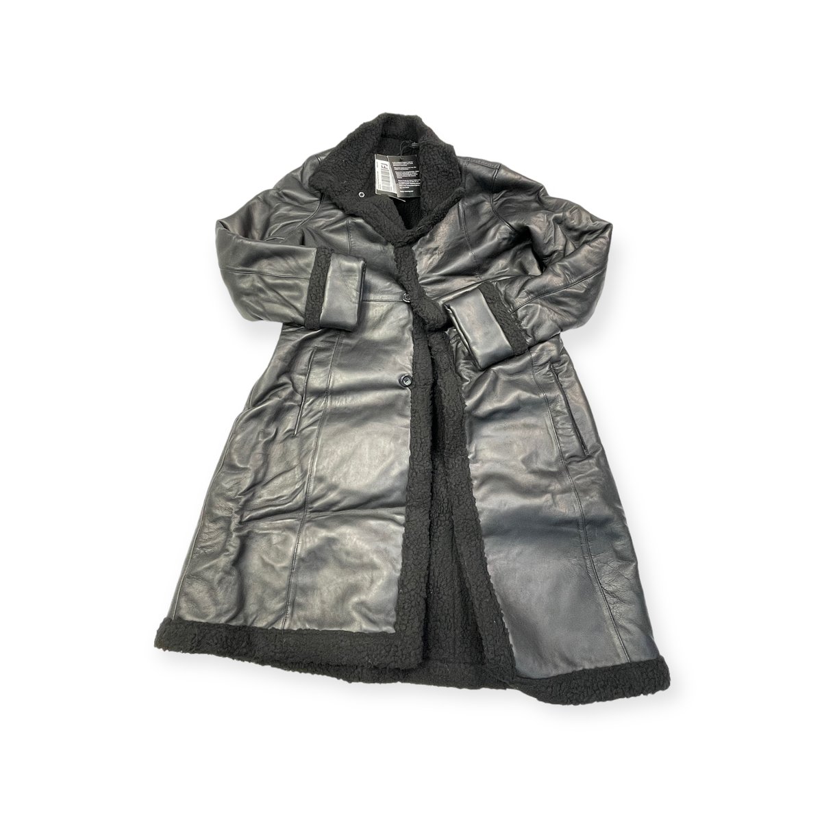Skórzany płaszcz męski czarny REAL LEATHER L