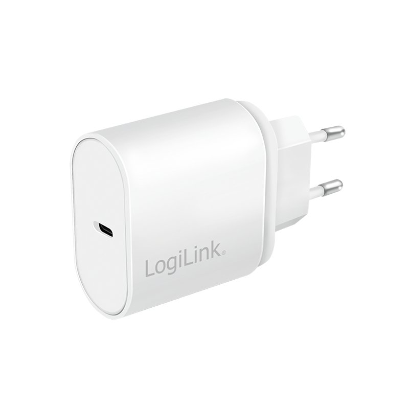 Adapter USB-C LogiLink, 20 W Power Delivery, szybkie ładowanie, biały