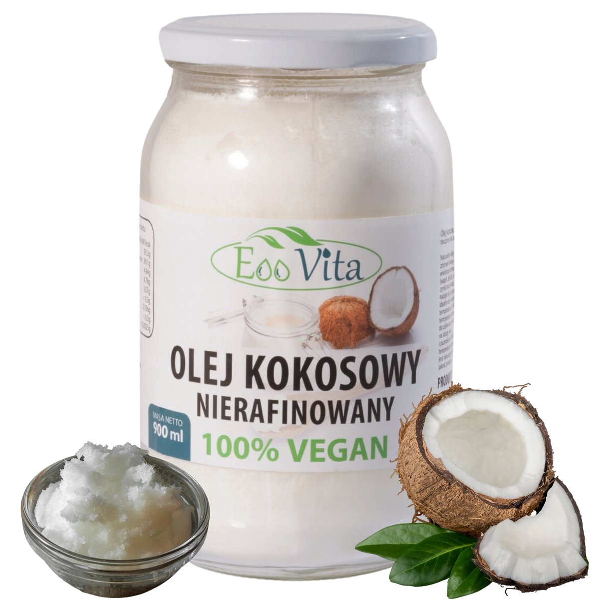 Olej kokosowy nierafinowany 900ml