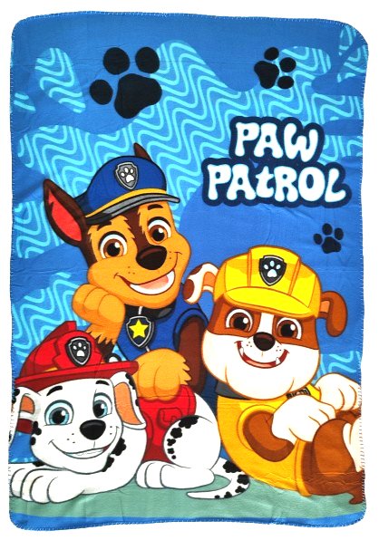 Niebieski miękki kocyk Psi Patrol 100 x 140 cm