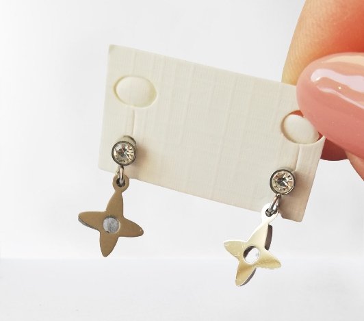 WISZĄCE KOLCZYKI KWIAT CYRKONIA SREBRNA STAL