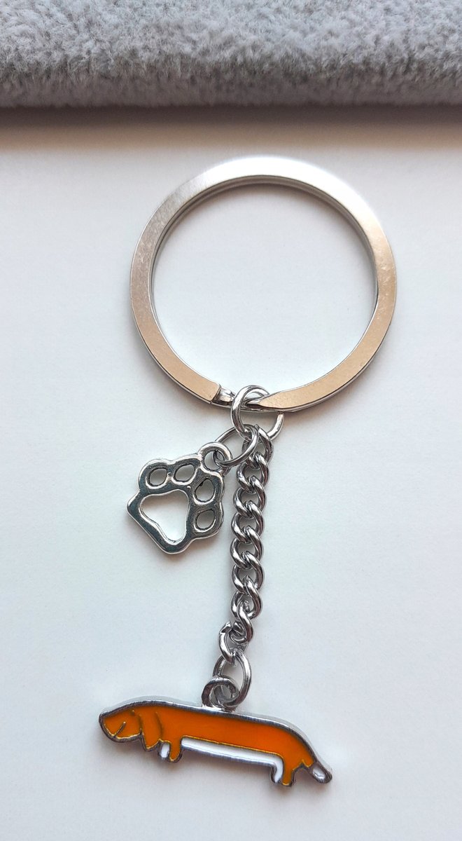 Breloczek Brelok Do Kluczy Brązowy Pies Jamnik