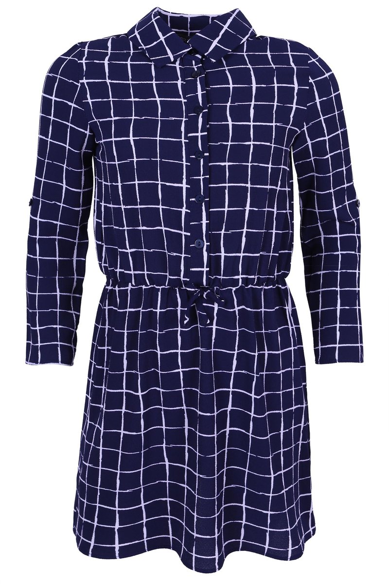 Granatowa sukienka w kratkę 7-8 lat 128 cm