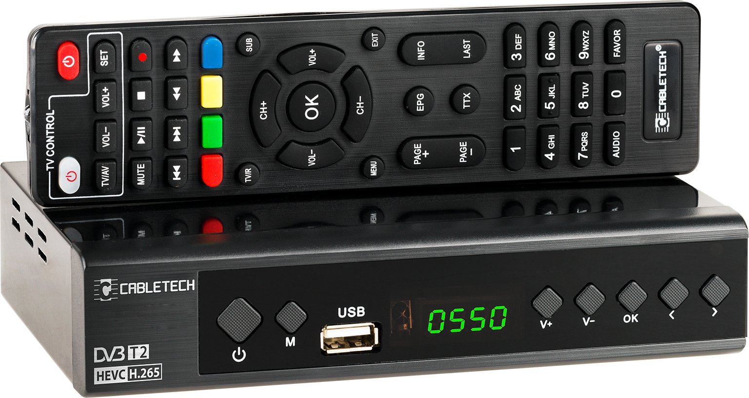 Tuner TV Cabletech Tuner DVB-T/C Hevc H.265 10bit Cabletech