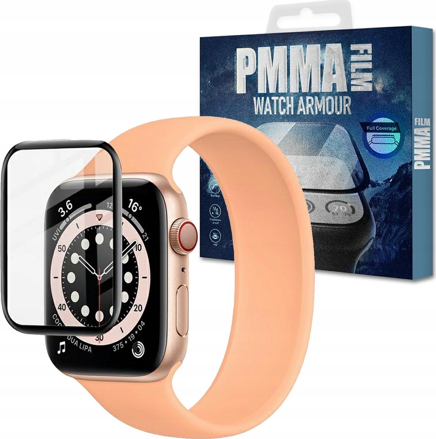 Hello Case SZKŁO HARTOWANE SZKIEŁKO OCHRONNE DO APPLE WATCH 7/8/9 45MM Z CZARNĄ RAMKĄ