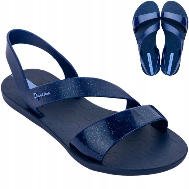 Sandały damskie Sportowe Ipanema Vibe Płaskie Eleganckie Wygodne Granat 39