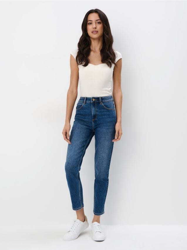 Mohito - Jeansy mom - niebieski