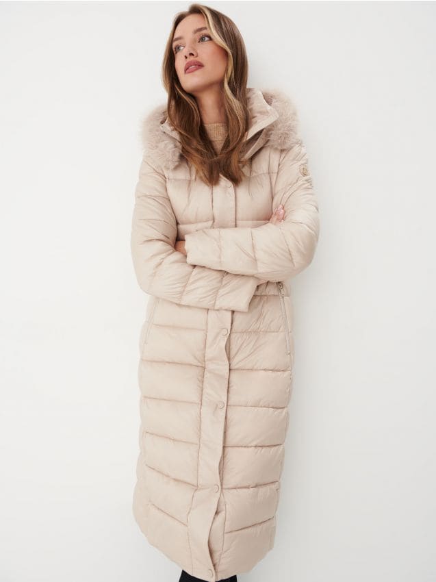 Mohito - Długi płaszcz z kapturem - beżowy