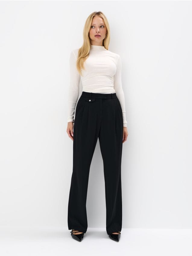 Mohito - Eleganckie czarne spodnie - czarny