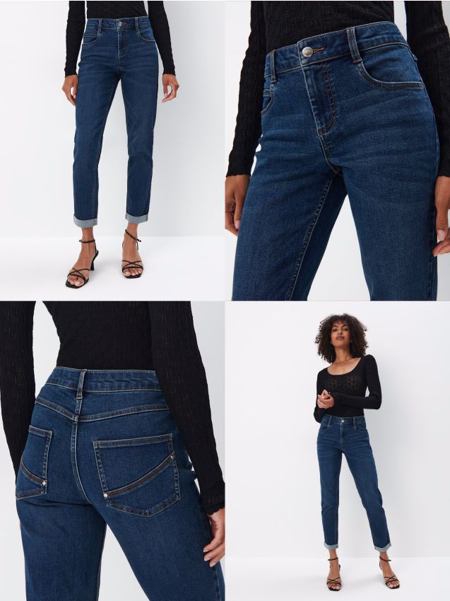 Mohito - Jeansy boyfriend - granatowy