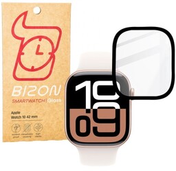 Bizon Szkło hybrydowe Glass Watch Edge Hybrid dla Apple Watch 10 42 mm, czarne
