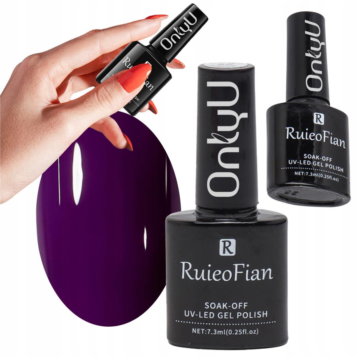 Ciemny Fioletowy Hybrydowy Lakier Do Paznokci Z Polyskiem Uv Onlyu/L060