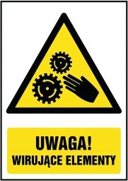 Naklejka Uwaga! Wirujące elementy 30x42cm