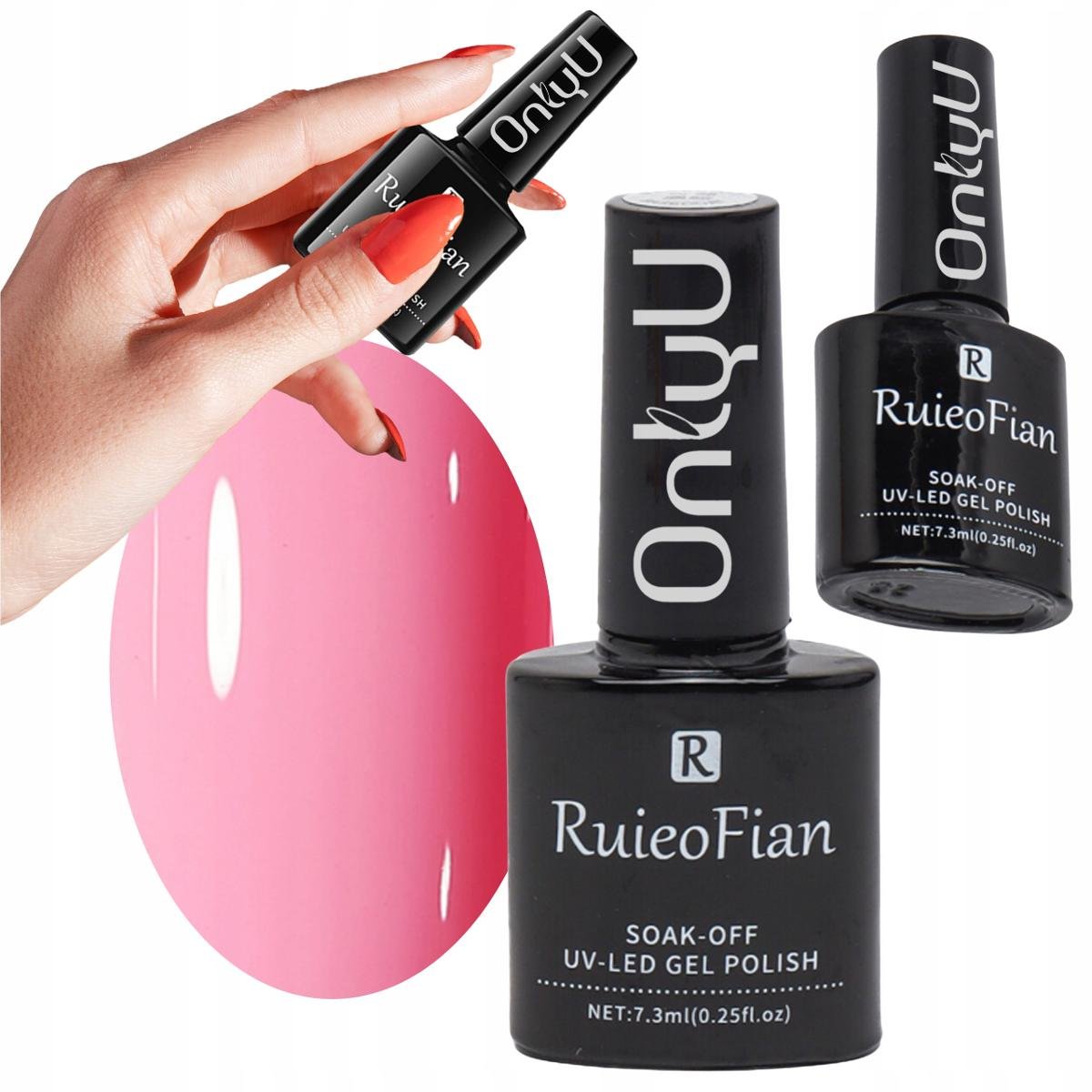 RÓŻOWY LAKIER DO PAZNOKCI HYBRYDOWY Z POLYSKIEM LAKIER UV OnlyU/L015