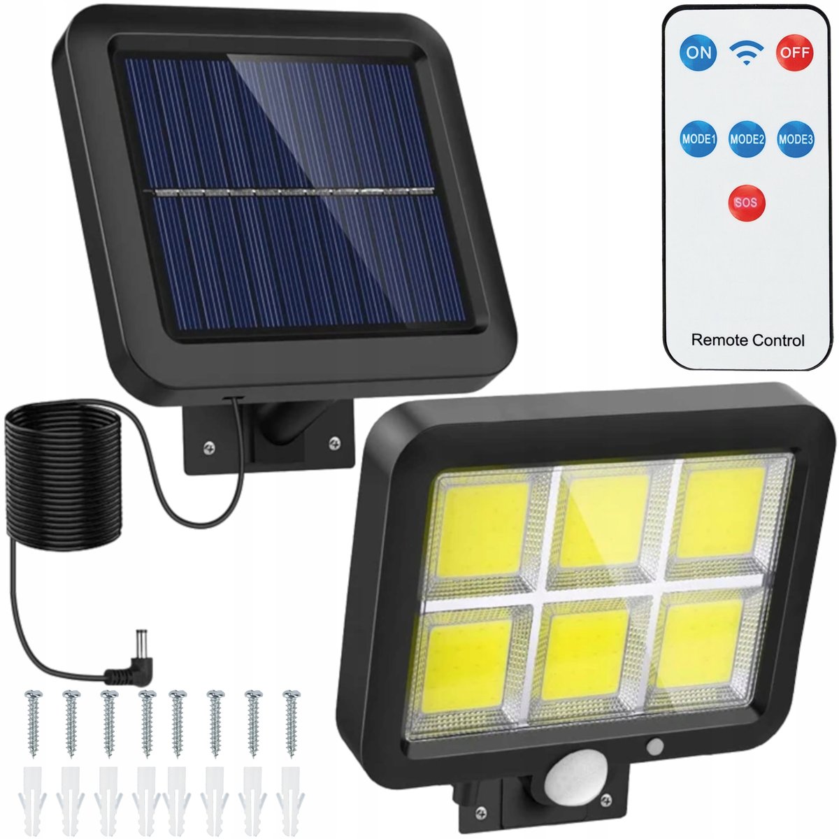 LAMPA SOLARNA LED CZUJNIK RUCHU ZMIERZCHU ZEWNĘTRZNA HALOGEN OGRODOWA