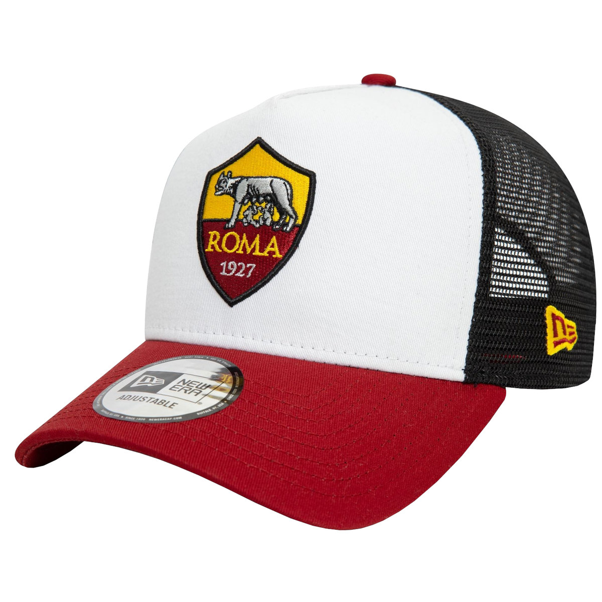 New Era E-Frame AS Roma Core Trucker Cap 60572400, Mężczyzna, Czapka z daszkiem, Czarny