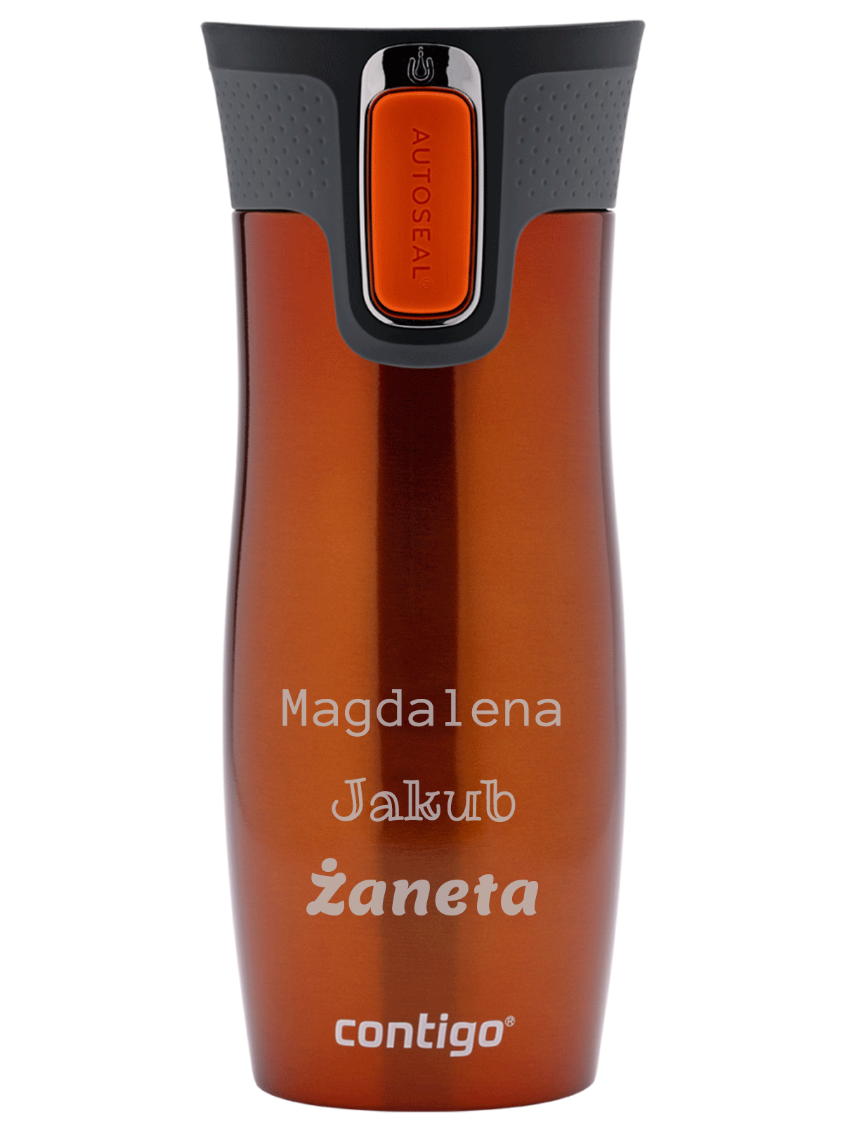 Kubek termiczny z grawerem Contigo West Loop 2.0 470 ml - PomaraĹczowy