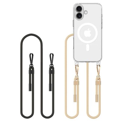 Etui IPHONE 16 Tech-Protect Flexair Chain MagSafe Black & Taupe transparentne