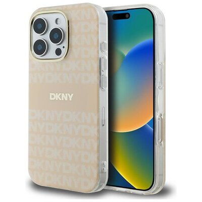Etui DKNY Repeat Texture Pattern With Stripe do iPhone 16 Pro Max Różowy | Bezpłatny transport