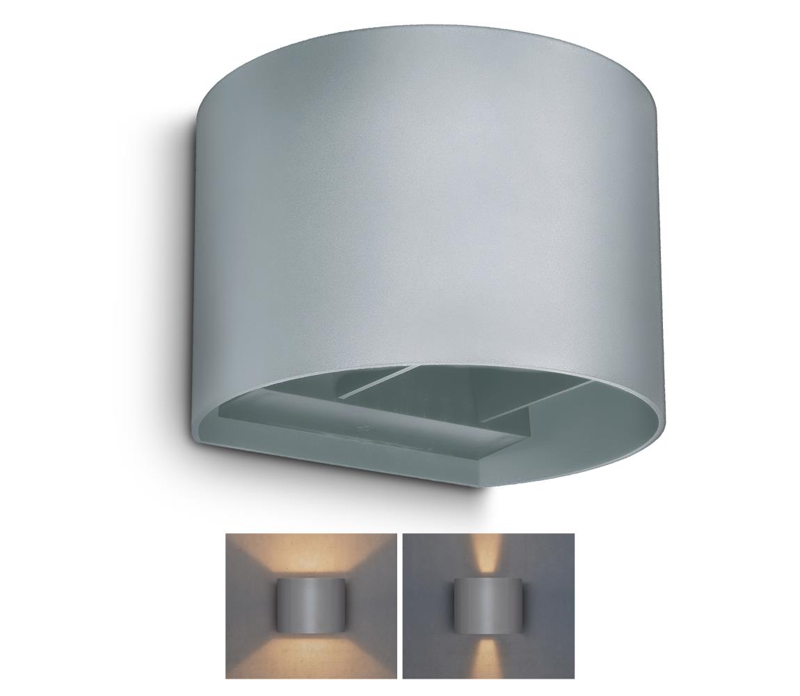 Brilagi - LED Kinkiet zewnętrzny RONDO LED/6W/230V szary IP54