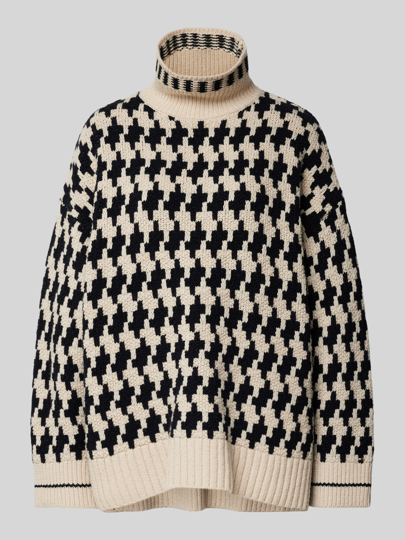Sweter z dzianiny ze stójką