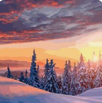 Diamentowa Mozaika Zima Widok Z Górskiego Szlaku 30x40