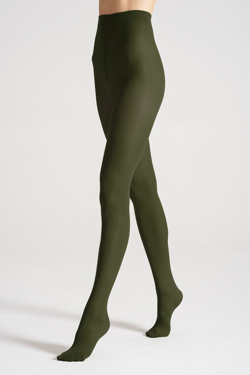 SATIN 40 Rajstopy Venezaiana verde militare 6 XXL
