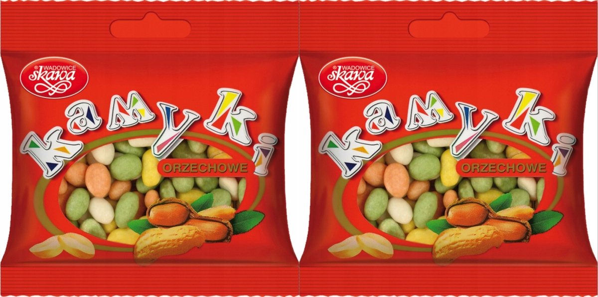 Skawa Cukierki Draże Kamyki Orzechowe 80g x 2 | Zestaw Dwupak