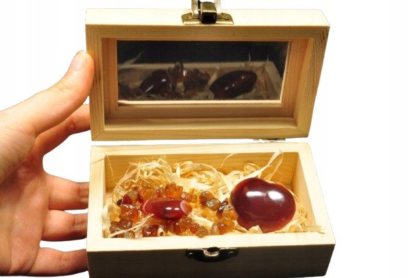 * KARNEOL IDEALNY PREZENT DLA BABCI ZESTAW BIŻUTERIA + MINERAŁ