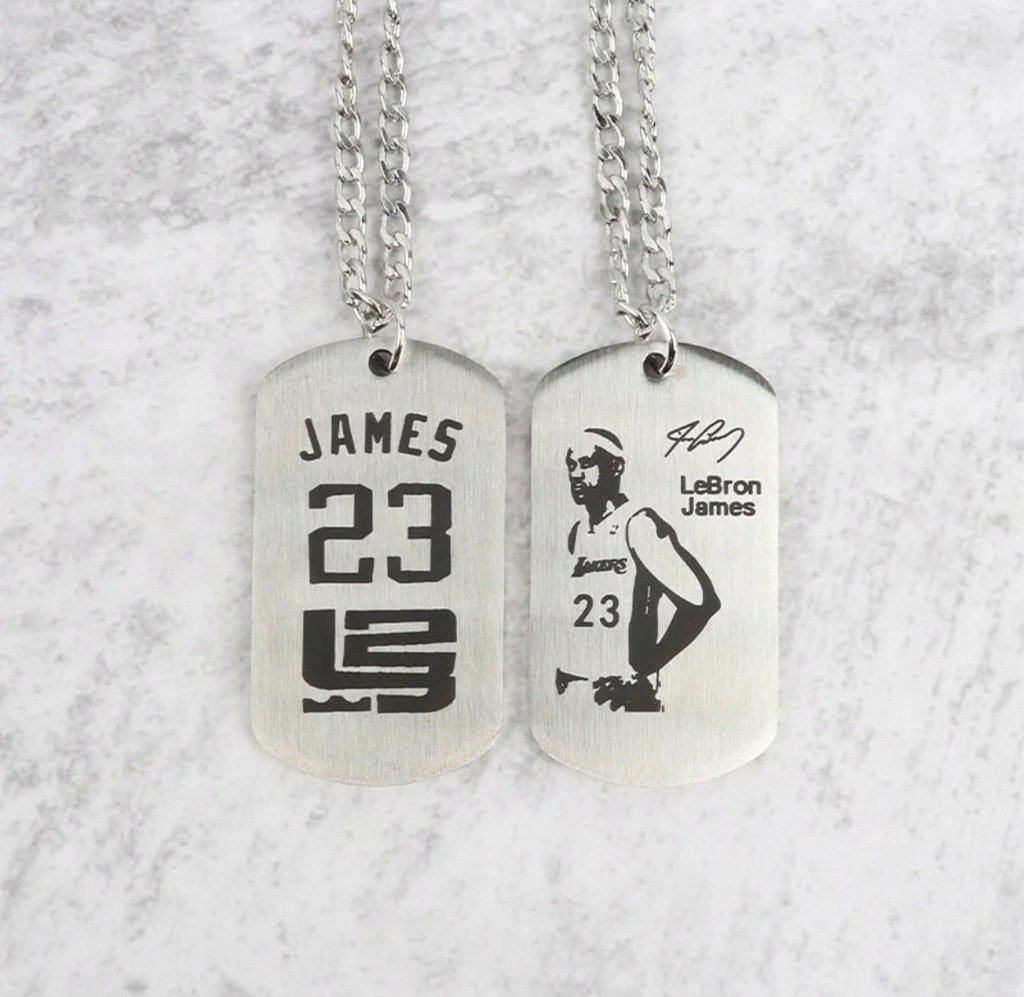 Naszyjnik wisiorek Lebron James autograf 23 prezent koszykówka NBA